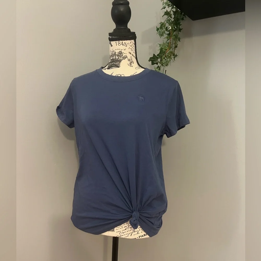 NWOT - Abercrombie Kids Girls Navy Tie-Front Top